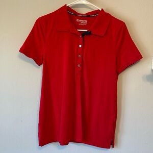 Chaps Sport Short Sleeve Button Down Polo Sz Medium Red
